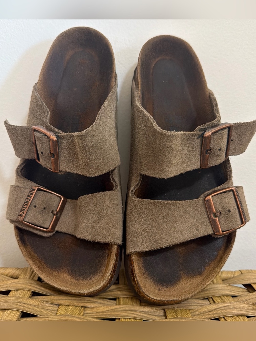 Birkenstock Arizona Women’s Size 7.5 US 38 EU Taupe Sandals Slides Footbed Cork